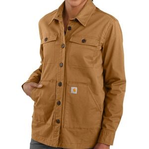 Carhartt Loose Fit Midweight Twill Long-Sleeve Jersey-Lined Shirt Jac Womens XL
